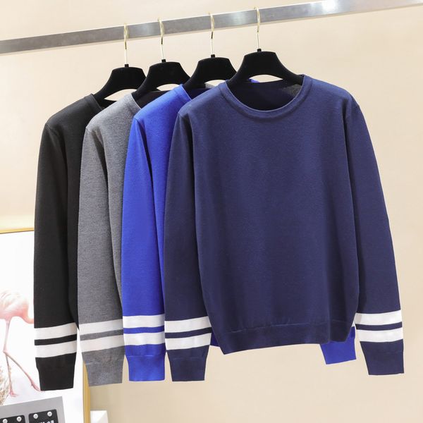 

2023 solid sweater men/women autumn harajuku knitted pullover winter casual men's sweater fashion clothes, Black