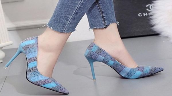 

european and american style high heels lady pointed toe shoes women chunky heels party shoes bridal wedding shoes shuoshuo6589556834, Black