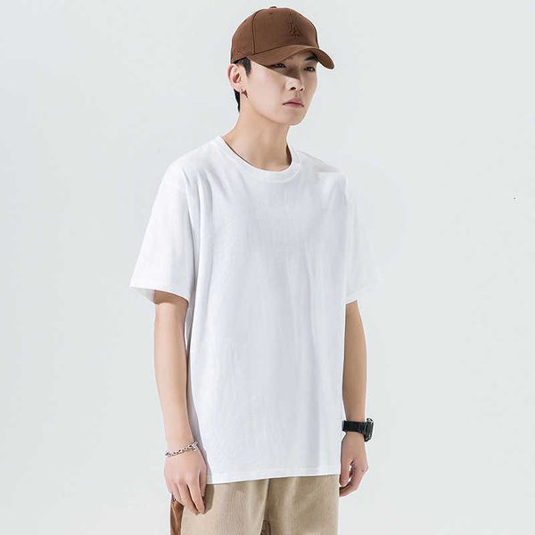 

klein short sleeve t-shirt men's thin cotton quality loose shoulder drop plus size versatile simple fashion trend, White;black