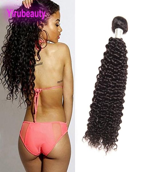 

brazilian virgin human hair one bundle kinky curly 1piecelot hair extensions 95100gpiece natural color9867161, Black;brown