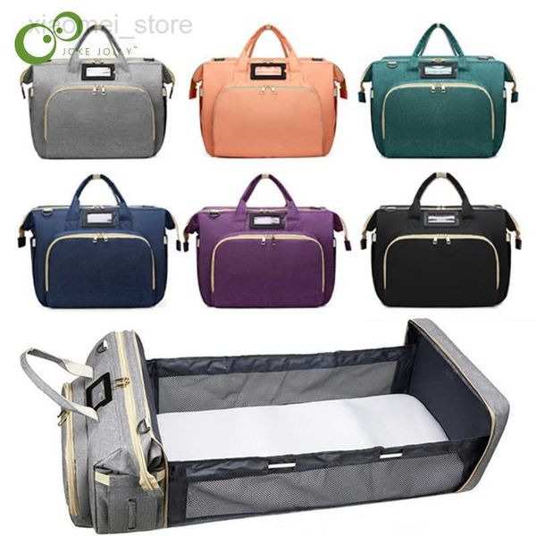 

diaper bags foldable mummy bag lightweight portable folding crib large-capacity baby handbag female mommy outting bag bolsa feminina ddj hkd