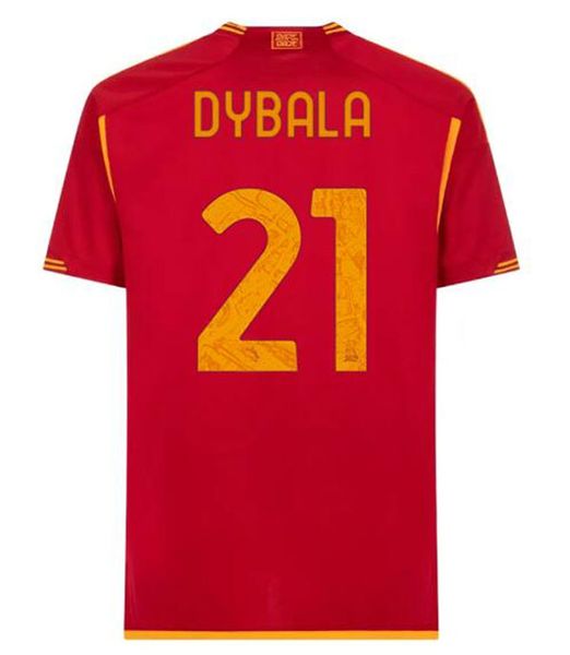 

23 24 ndicka dybala romas soccer jerseys maglia pellegrini belotti celik abraham 2023 football shirts mancini men kids home red sets kit awa, Black;yellow