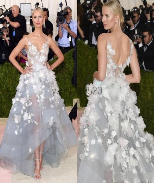 

sweet high low prom dresses deep v neck backless illusion bodice 3d floral hilo girls evening party gowns special occasion dress 6673033, Black