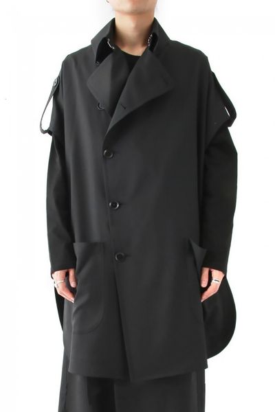 

men's vests the long waistcoat in the design is paired with a stylish loose shortsleeved dark coat 230705, Black;white