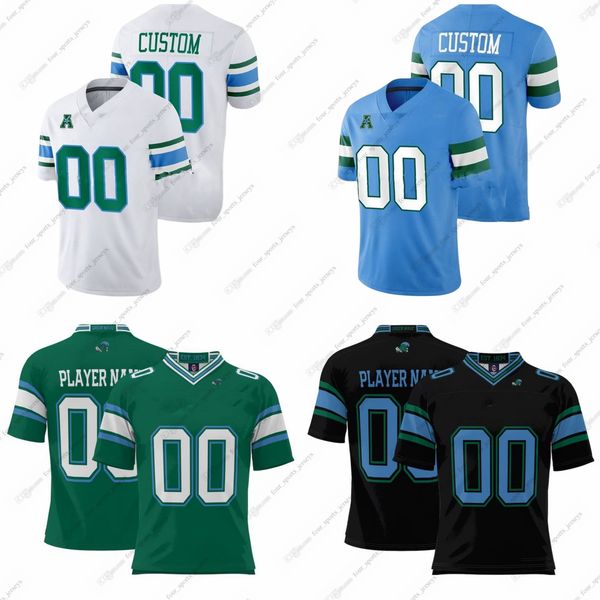 

custom ncaa tulane green wave college football jerseys matt forte michael pratt shaun king cairo santos tanzel smart patrick johnson willie, Black