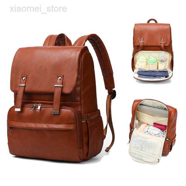 

diaper bags pu leather baby nappy diaper bag maternity backpack baby care maternity bags outdoor travel stroller bags with changing pad hkd2