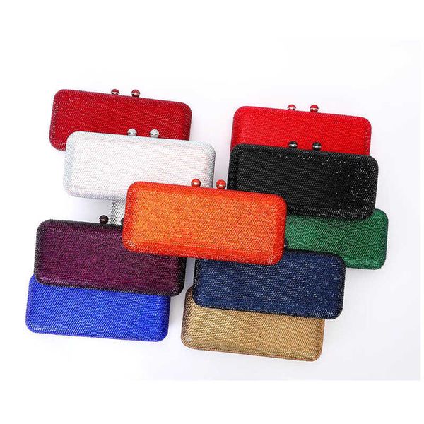 

women's rhinestone iron box crystal bag can hold evening party wedding bag in a messenger hand