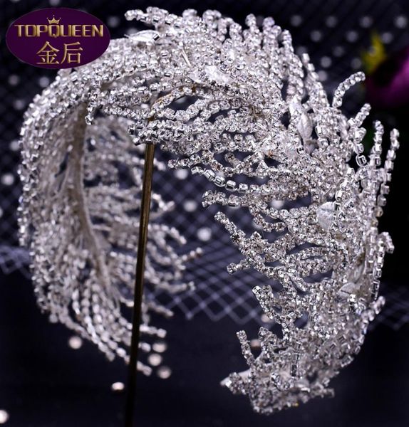 

bridal wedding tiara wide hair band soft silk bridal headwear crown rhinestone with wedding jewelry hair accessories diamond brida8717202, Silver