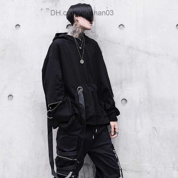 

women's hoodies sweatshirts arens black men's hoodie gothic sweater hoodie autumn techwear gothic dark hoodie sweatshirt street fa