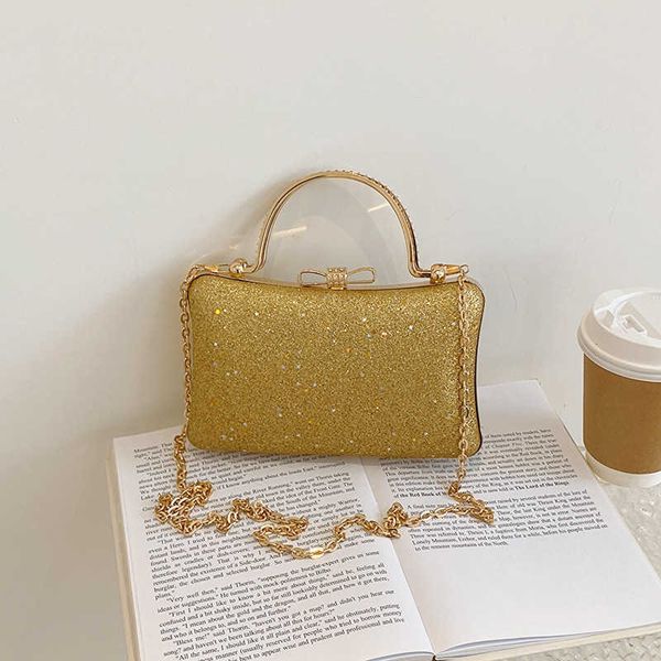 

new chain dinner handheld bag women's bright diamond banquet dress bag sparkling mini handheld bag crossbody bag