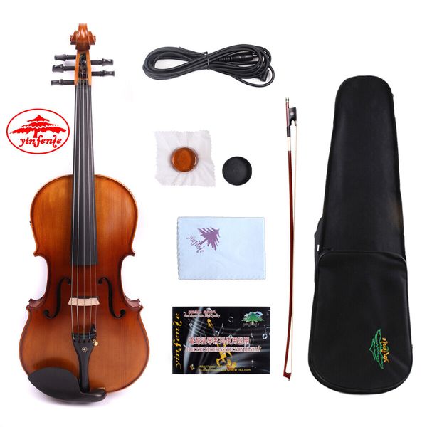 

yinfente 5string electric acoustic violin 4/4 maple+spruce case&bow #ev1