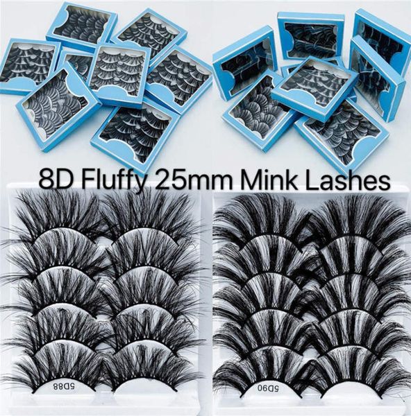 

5pairs 8d mink lashes false eyelashes naturalthick long eye lashes wispy makeup beauty extension tools1945051