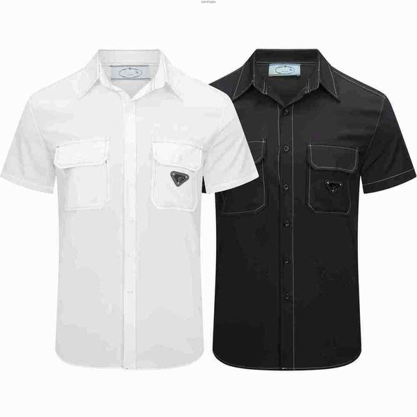 

men's designer shirts dual pocket classic shirt single breasted blouse spring summer t shirts 75sf, White;black