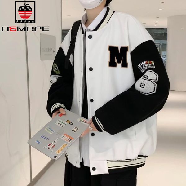 

mens jackets varsity casual baseball coat fashion brand jacket slim fit bomber windbreaker baseball jacket casual hip hop college wear 23070, Black;brown