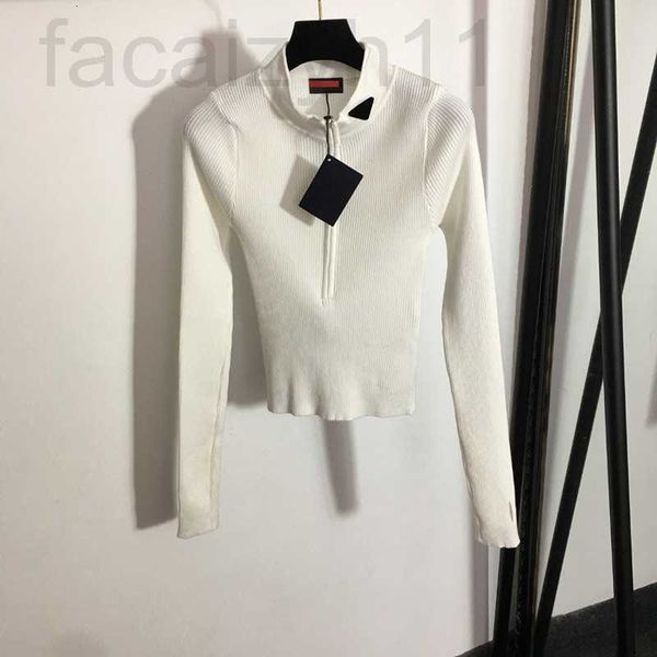 

women's plus size t-shirt designer womens knit t shirts half zip slim knitted vintage long sleeve bottoming wjtb, Black