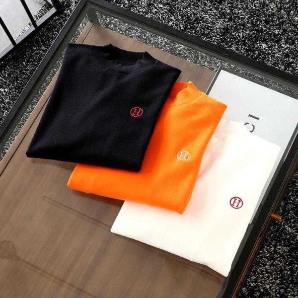 

autumn and winter new men's fashion casual soft comfortable mid neck long sleeve pullover sweater, White;black