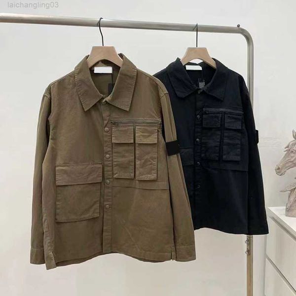 

women's outerwear designer badges zipper shirt jacket loose style spring autumn mens oxford breathable portable high street stones isla, Black;brown