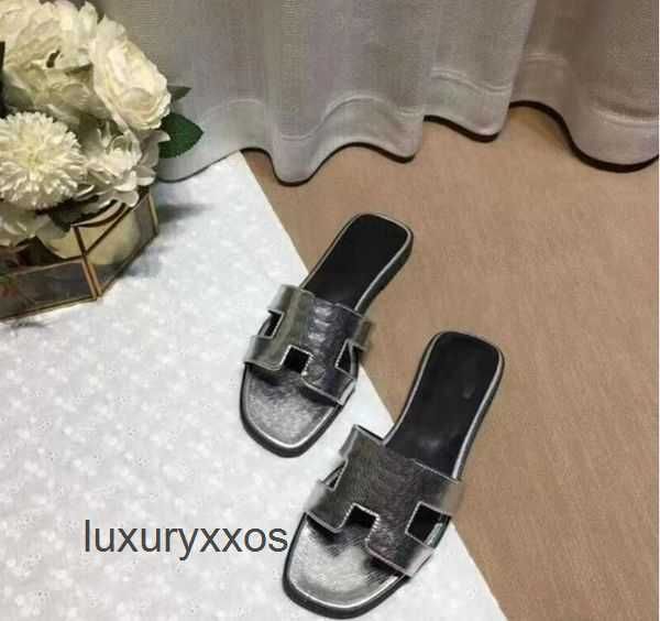

bottom girl slippers letter designer oran flat sandal slipper flip womens 2023 h lichee pattern summer flops luxury solid outdoor ibql