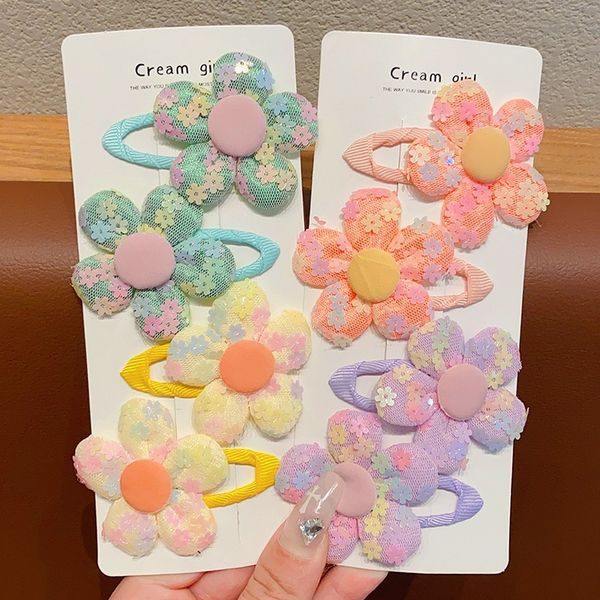 

fashion blogger designer jewelry children's flower sequin hair clip cute hair clip bb clip broken hair side clip headwear clips barrett, Golden;silver