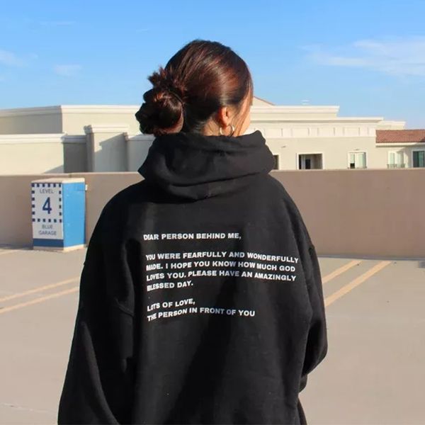 

women's hoodies sweatshirts sweatshirts dear person behind women jesus loves you sweatshirt christian apparel trendy pullovers religion, Black
