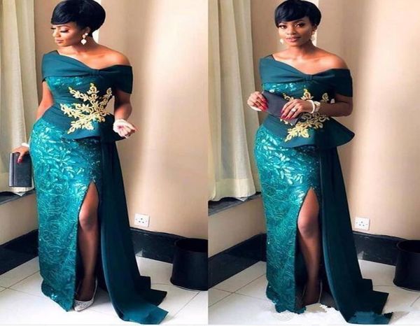 

nignia elegant mermaid evening dresses off the shoulder high split party dresses sweep train prom dresses custom made with go1954833, Black;red