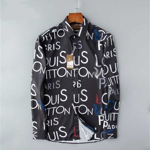 

2022-2023 mens shirt luxurys designers menswear casual bussiness shirtsa classic man dress shirts men long sleeve brand fashion spring -3xl, White;black