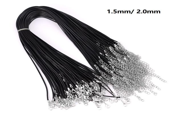 

black wax leather snake necklace beading cord string rope wire 45cm extender chain with lobster clasp diy jewelry comp4064942, Red;brown