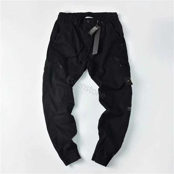 

badge patches mens track stone pant fashion letters designer jogger pants cargo zipper fly long sports trousers 4-3homme clothing island by2, Black