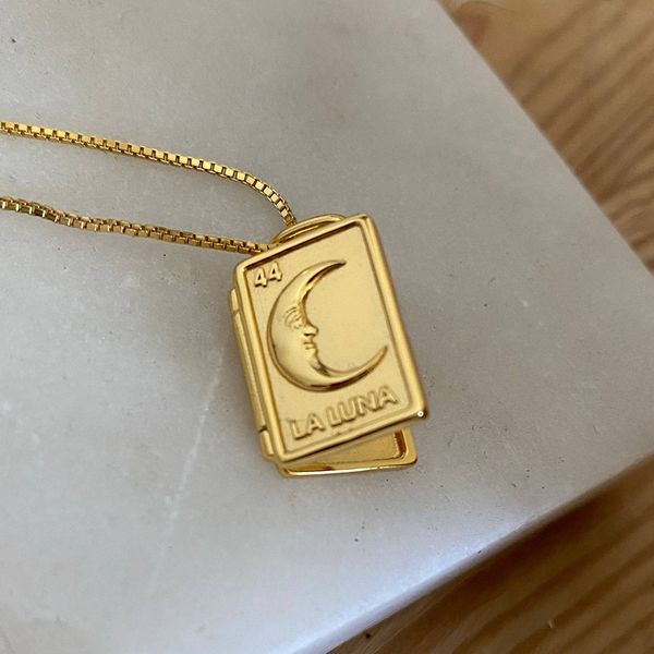 

pendant necklaces heart moon locket po frame pendants necklace for women 2layer clamp openable album rectangle stainless steel chain necklac, Silver