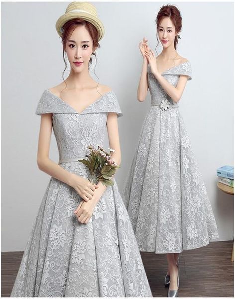 

elegant tea length prom dresses off the shoulder vintage 50s formal party dress short midcalf length lace evening dresses6283999, Black