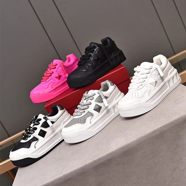 

5 styles 2023 new small white shoes men's leather platform tide brand men's shoes platform high-end luxury high-end plate shoes wh, Black