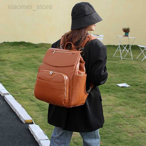 

diaper bags diaper bags handbags mommy bag large-capacity fashion mother baby stroller backpack pu leather diapers waterproof hkd230706