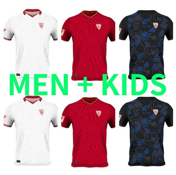 

23 24 lamela sevilla fc soccer jerseys final papu gomez football shirts i.rakitic .ocampos j.navas suso munir y.en nesyri 2023 2024 home aw, Black;yellow