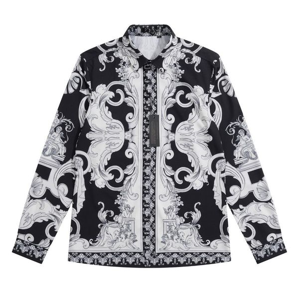

the latest men's handsome and comfortable long sleeved shirt, White;black