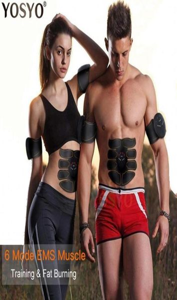 

ems muscle stimulator trainer smart fitness abdominal training electric body weight slimming device with retail box1891011