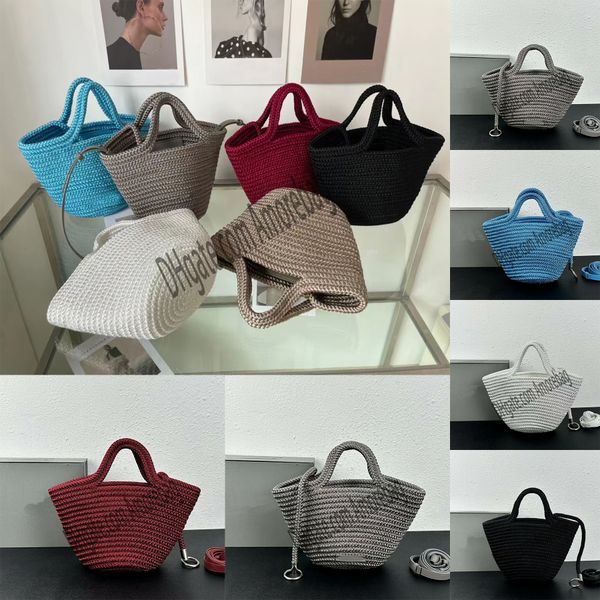 

ibiza small basket summer beach women bags cord two open closure handle travel tote ring beach totes handbags