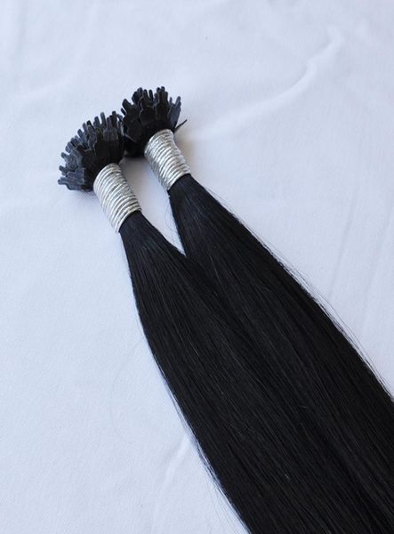 

grade 10a double drawn black color 1 hair extensions brazilian fan tip remy hair straight 200g human hair extensions2283490