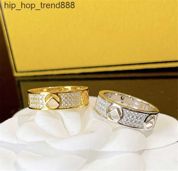 

925 silver diamond ring luxury women's designer jewelry fashion casual couple brand gold silver alphabet men