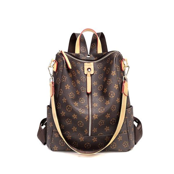 

fashionable old flower backpack women's 2023 summer new large capacity retro burglar proof backpack mommy travel bag schoolbag