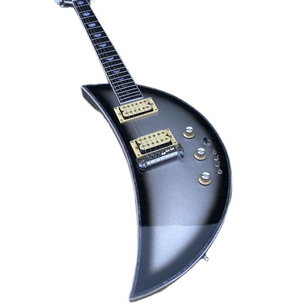 

factory arrive at the moon shape, electric guitar, silver grey, portable travel