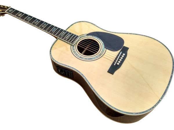 

41" solid spruce real abalone ebony fingerboard acoustic guitar