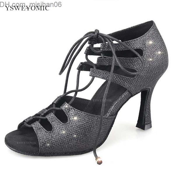 

dress shoes latin salsa bachata ballroom dance shoes soft black shiny women's latin dance shoes suede outsole z230712