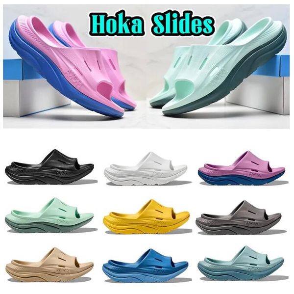 

hoka slippers designer hoka one ora recovery slide 3 sandals women men hokas platform rubber slides mens slipper cyclamen mist green black w