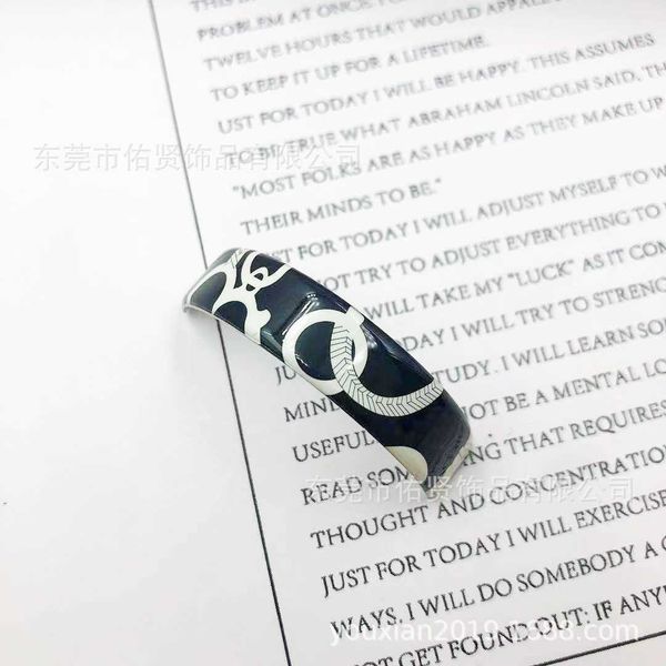 

designer hemrres bracelet new enamel h021 pattern for men and women titanium steel love horse colorful gold jewelry 6kno, Black