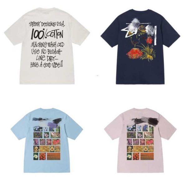 

mens t-shirts stussys tees ice cream tshirt casual summer slim dice printed short sleeve round neck t shirt ins fashion streetwear r7it, White;black