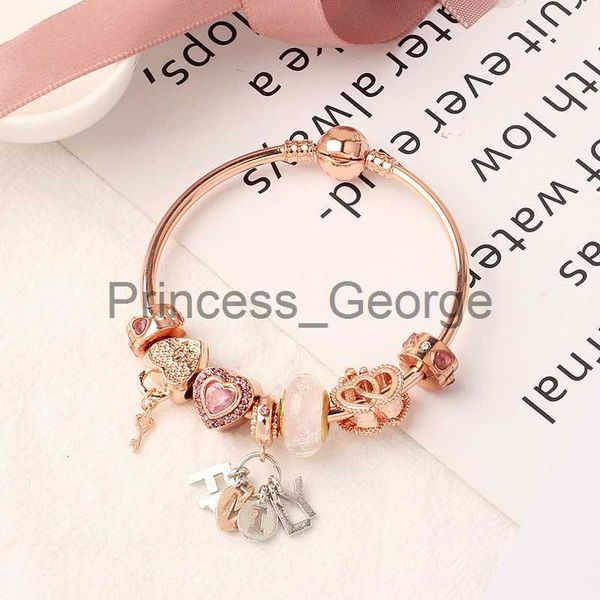 

men's shorts bangle rose gold family bracelet heart chain bracelet 18cm19cm20cm wholesale x0706, White;black