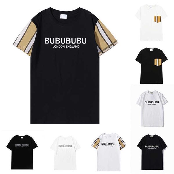 

chest burberies burbreries fashion t shirts shirt mens women designers tshirts tees letter apparel man s casual luxurys clothing street sho, White