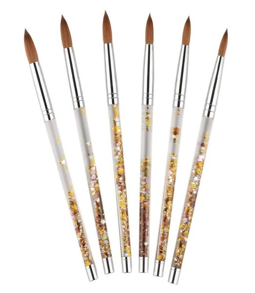 

kolinsky sable acrylic nail brush with liquid flow glitter nail art brush for art tools 8 10 12 14 169113421, Yellow