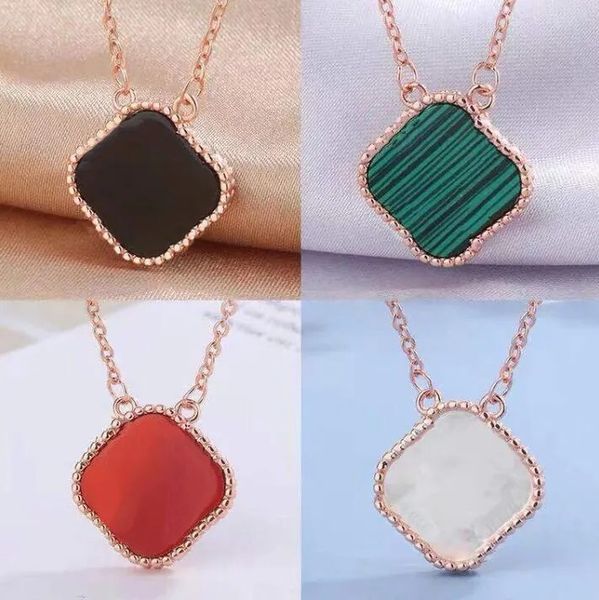

100% silver brand flowers necklace cleef chokers designer pendant necklaces van clover woman fashion jewelry women gold necklace four leaf c