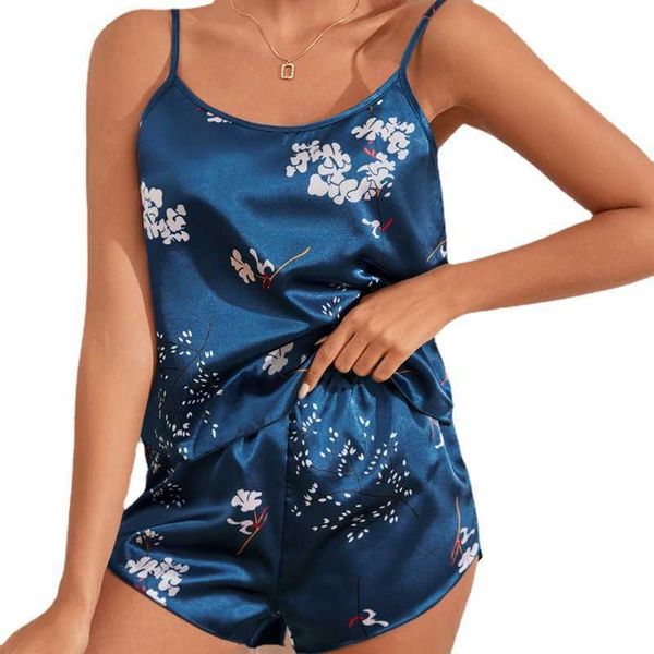 

women's sleep lounge pajamas for woman pyjamas summer nightwear two piece satin set suit female pijamas night wear home suit sleepwear